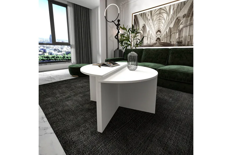 Dolcer Sohvapöytä 70 cm - Valkoinen - Huonekalut - Pöytä & ruokailuryhmä - Apupöytä & sivupöytä - Sarjapöytä