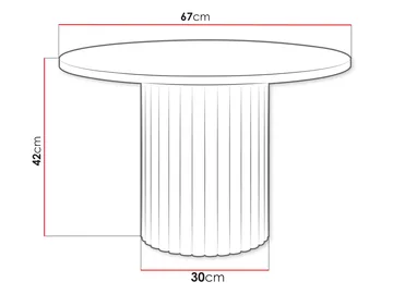 Durvan pyöreä sohvapöytä uritetulla jalalla 67 cm puuta - Valkoinen - Huonekalut - Pöytä & ruokailuryhmä - Sohvapöytä