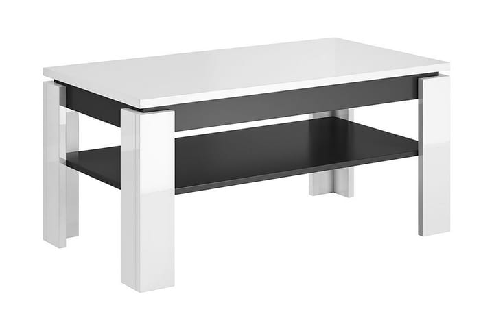 Duvetorp Sohvapöytä 100 cm Säilytyksellä Hylly - Valkoinen/Grafiitinharmaa - Sohvapöytä