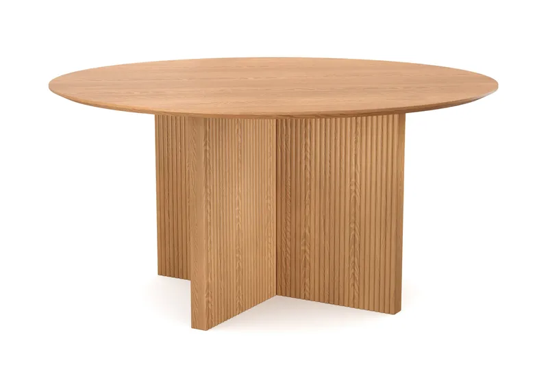 Edda Pyöreä Ruokapöytä 150 cm Viilu, Tammi