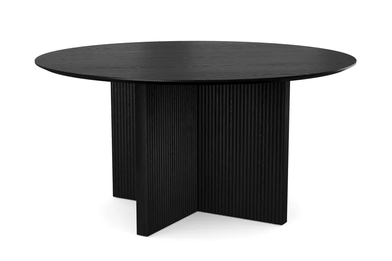 Edda Pyöreä Ruokapöytä 150 cm Viilu, Musta