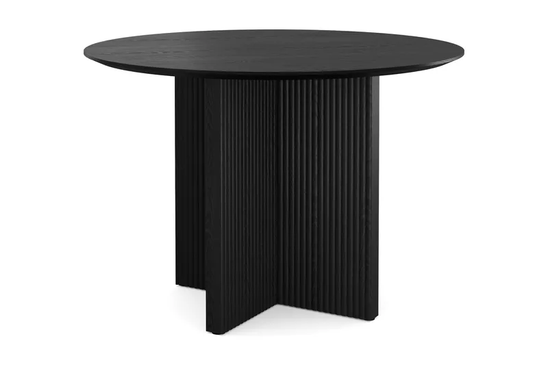 Edda Pyöreä Ruokapöytä 110 cm Viilu, Musta