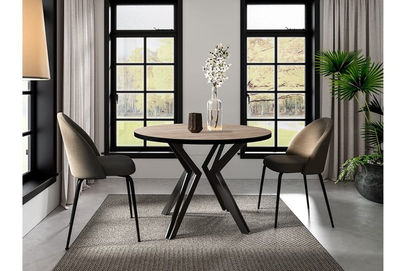 Elan Ruokapöytä 176 cm - Musta/Beige - Huonekalut - Pöytä & ruokailuryhmä - Ruokapöydät & keittiön pöydät