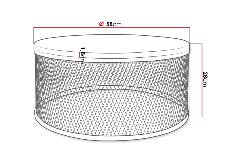 Elani Sohvapöytä 58 cm - Musta/Beige - Huonekalut - Pöytä & ruokailuryhmä - Sohvapöytä