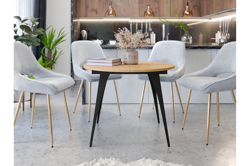 Eldo Ruokapöytä 138 cm - Musta/Beige - Huonekalut - Pöytä & ruokailuryhm�ä - Ruokapöydät & keittiön pöydät