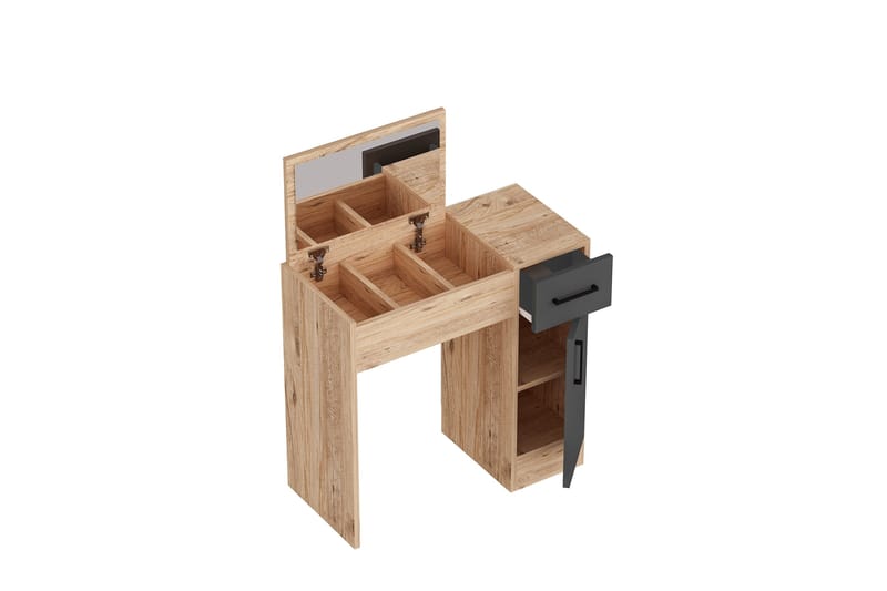 Elgar Kampauspöytä 77 cm - Ruskea/Antrasiitti - Huonekalut - Pöytä & ruokailuryhmä - Meikki- & kampauspöydät