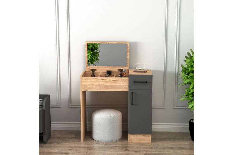 Elgar Kampauspöytä 77 cm - Ruskea/Antrasiitti - Huonekalut - Pöytä & ruokailuryhmä - Meikki- & kampauspöydät