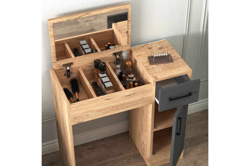 Elgar Kampauspöytä 77 cm - Ruskea/Antrasiitti - Huonekalut - Pöytä & ruokailuryhmä - Meikki- & kampauspöydät