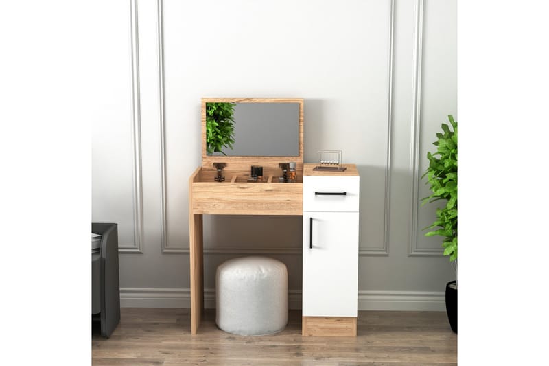 Elgar Kampauspöytä 77 cm - Ruskea/Valkoinen - Huonekalut - Pöytä & ruokailuryhmä - Meikki- & kampauspöydät