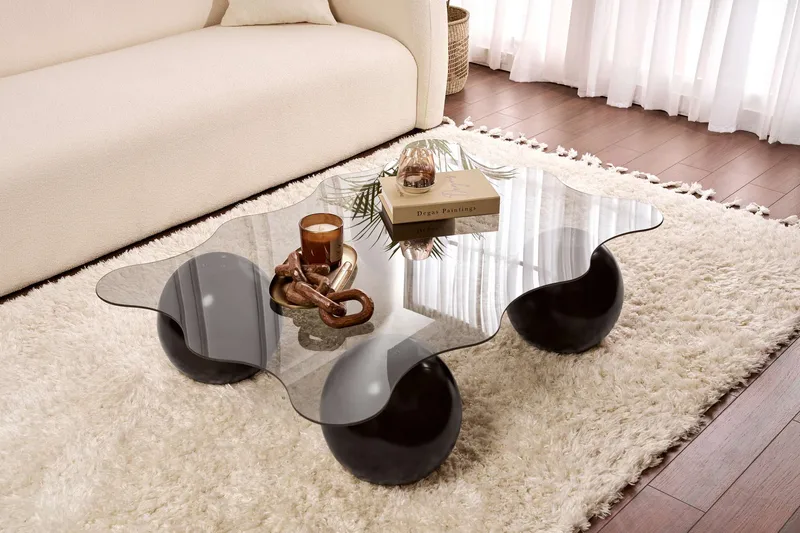 Elinville Sohvapöytä 120 cm, Musta ja harmaa