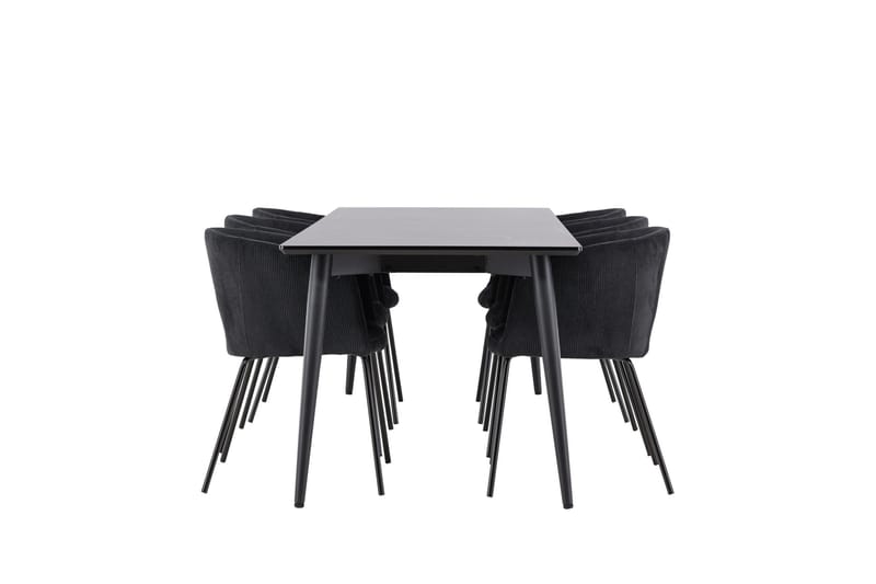 Ellis Ruokailuryhmä 230 cm Suorakulmainen jossa 6 Berit tuolia - Musta/Musta - Huonekalut - Pöytä & ruokailuryhmä - Ruokailuryhmä