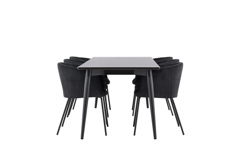 Ellis Ruokailuryhmä 230 cm Suorakulmainen jossa 6 Berit tuolia - Musta/Musta - Huonekalut - Pöytä & ruokailuryhmä - Ruokailuryhmä