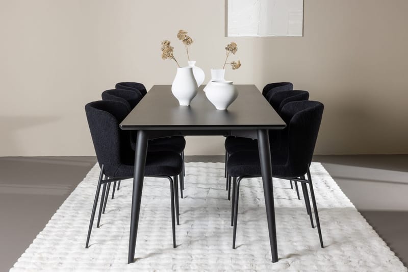 Ellis-ruokapöytä 230x85 cm ja 6 Modesto-ruokatuolia