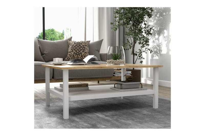 Elvano Sohvapöytä 100 cm - Luonnollinen/Valkoinen - Huonekalut - Pöytä & ruokailuryhmä - Sohvapöytä