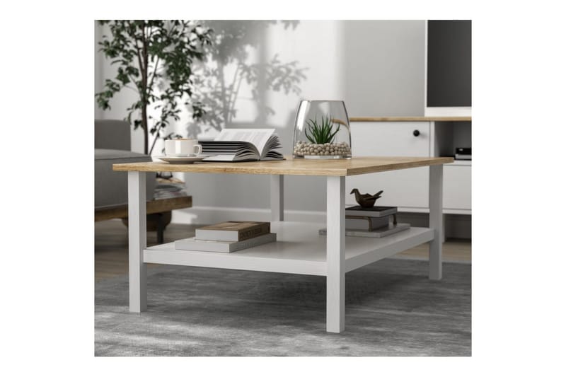 Elvano Sohvapöytä 100 cm - Luonnollinen/Valkoinen - Huonekalut - Pöytä & ruokailuryhmä - Sohvapöytä