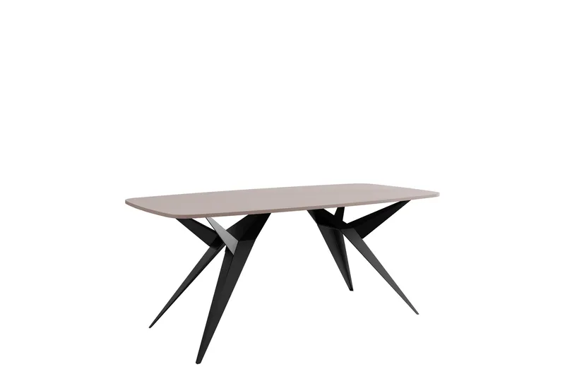 Elvora Ruokapöytä 160 cm, suorakulmainen - Beige/Musta - Huonekalut - Pöytä & ruokailuryhmä - Ruokapöydät & keittiön pöydät