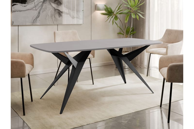 Elvora Ruokapöytä 160 cm, suorakulmainen - Harmaa/Musta - Huonekalut - Pöytä & ruokailuryhmä - Ruokapöydät & keittiön pöydät