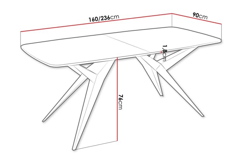 Elvora Ruokapöytä 160 cm, suorakulmainen - Ruskea/Musta - Huonekalut - Pöytä & ruokailuryhmä - Ruokapöydät & keittiön pöydät