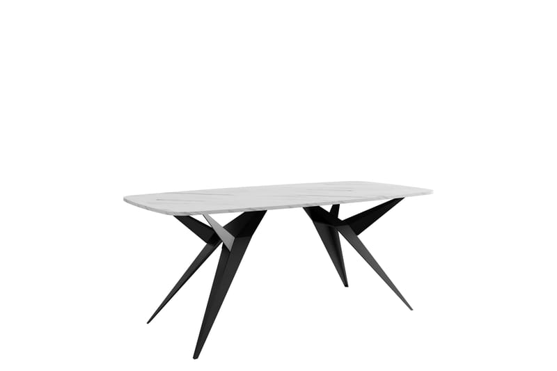 Elvora Ruokapöytä 160 cm, suorakulmainen, Valkoinen/Musta