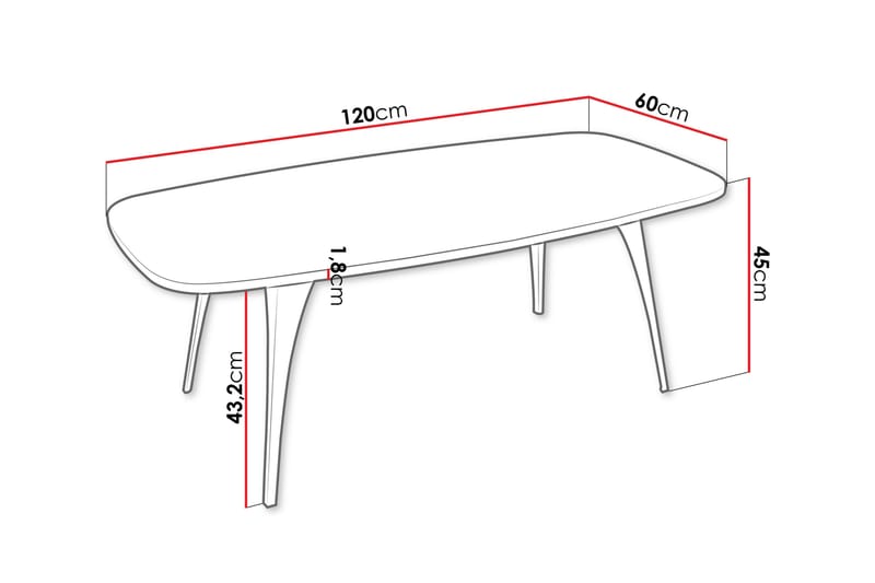 Elwyn Sohvapöytä 120 cm - Musta - Huonekalut - Pöytä & ruokailuryhmä - Sohvapöytä