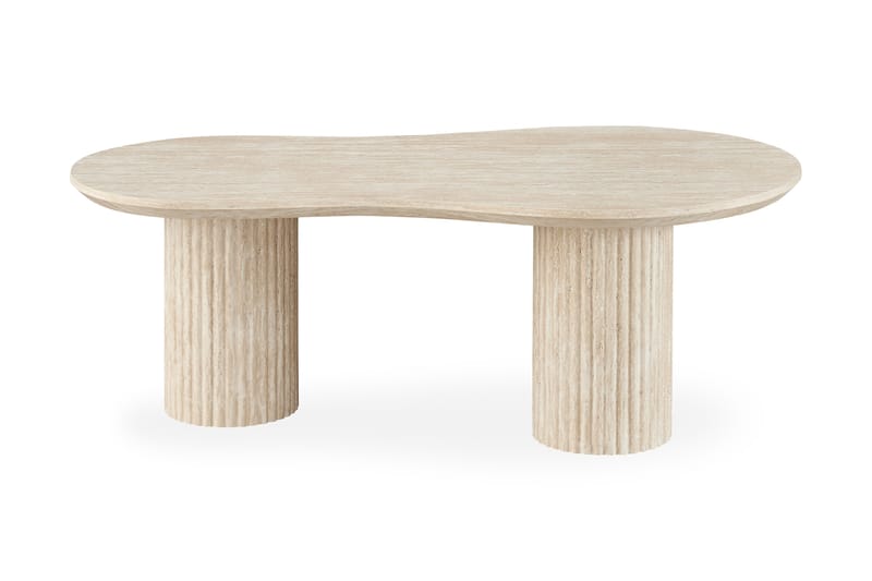 Epäsymmetrinen Sohvapöytä Uppveda Travertiini Ulkonäkö 130x70 cm, Beige