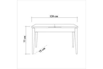 Ergene Ruokailuryhmä 120 cm Suorakulmainen - Luonnollinen/Harmaa - Huonekalut - Pöytä & ruokailuryhmä - Ruokailuryhmä