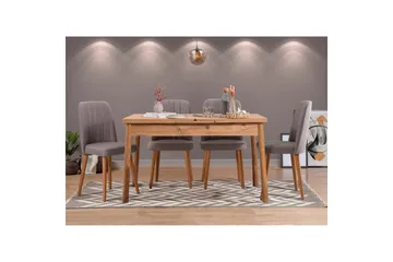 Ergene Ruokailuryhmä 120 cm Suorakulmainen - Luonnollinen/Harmaa - Huonekalut - Pöytä & ruokailuryhmä - Ruokailuryhmä