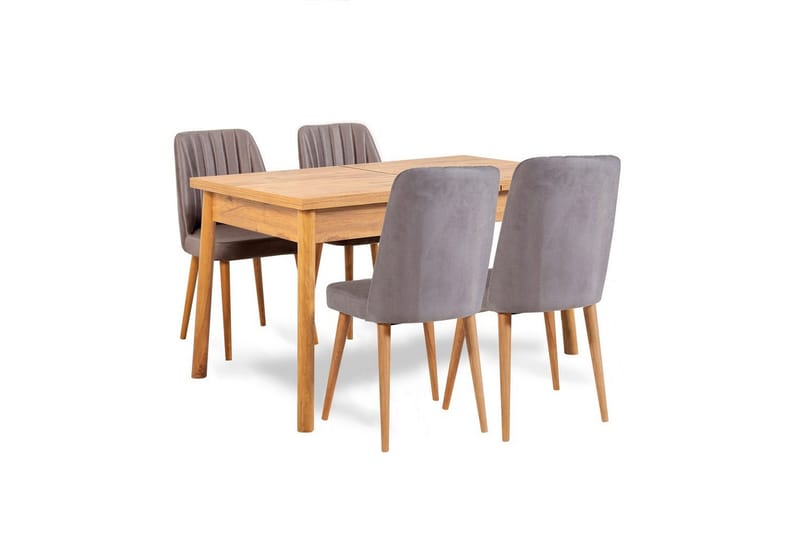 Ergene Ruokailuryhmä 120 cm Suorakulmainen - Luonnollinen/Harmaa - Huonekalut - Pöytä & ruokailuryhmä - Ruokailuryhmä