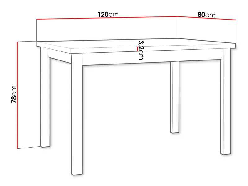 Ericka Ruokapöytä 120 cm suorakulmainen - Valkoinen/Ruskea - Huonekalut - Pöytä & ruokailuryhmä - Ruokapöydät & keittiön pöydät