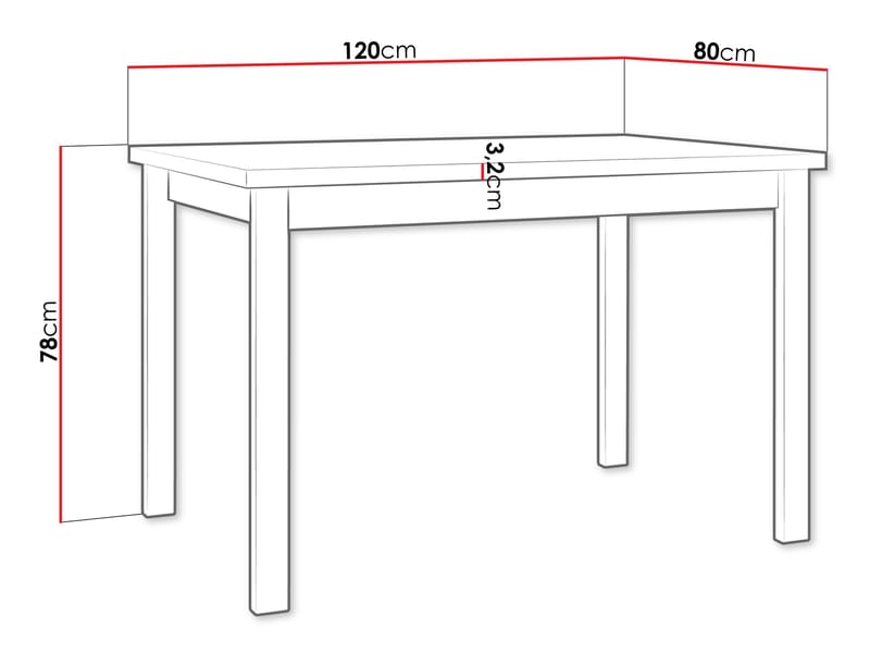 Ericka Ruokapöytä 120 cm suorakulmainen - Valkoinen/Ruskea - Huonekalut - Pöytä & ruokailuryhmä - Ruokapöydät & keittiön pöydät