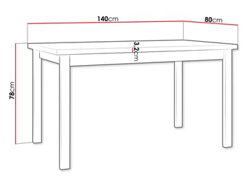 Ericka Ruokapöytä 140 cm suorakulmainen - Valkoinen/Ruskea - Huonekalut - Pöytä & ruokailuryhmä - Ruokapöydät & keittiön pöydät