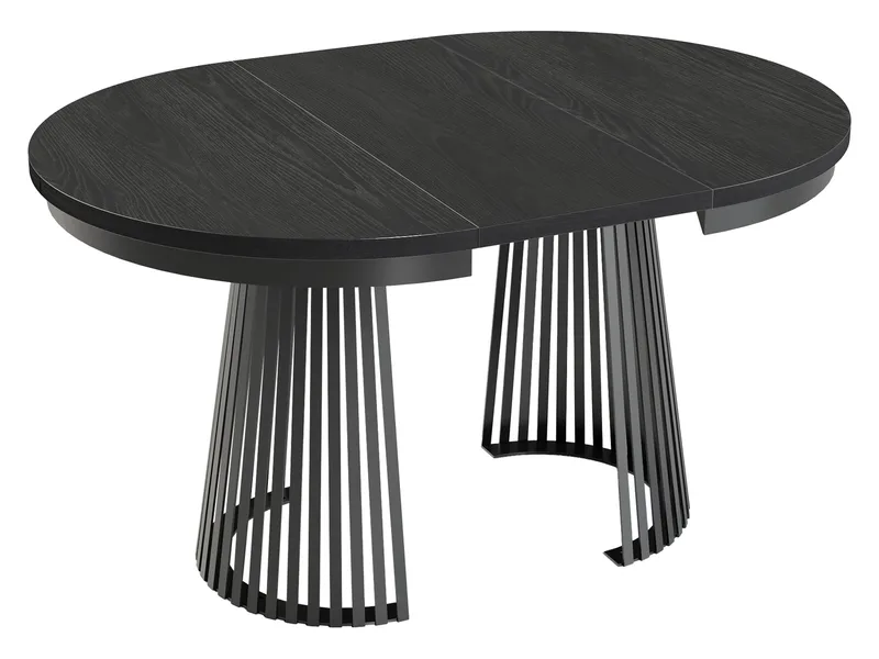 Erylan Pyöreä jatkettava ruokapöytä 100-180 cm - musta, valkoinen - Huonekalut - Pöytä & ruokailuryhmä - Ruokapöydät & keittiön pöydät