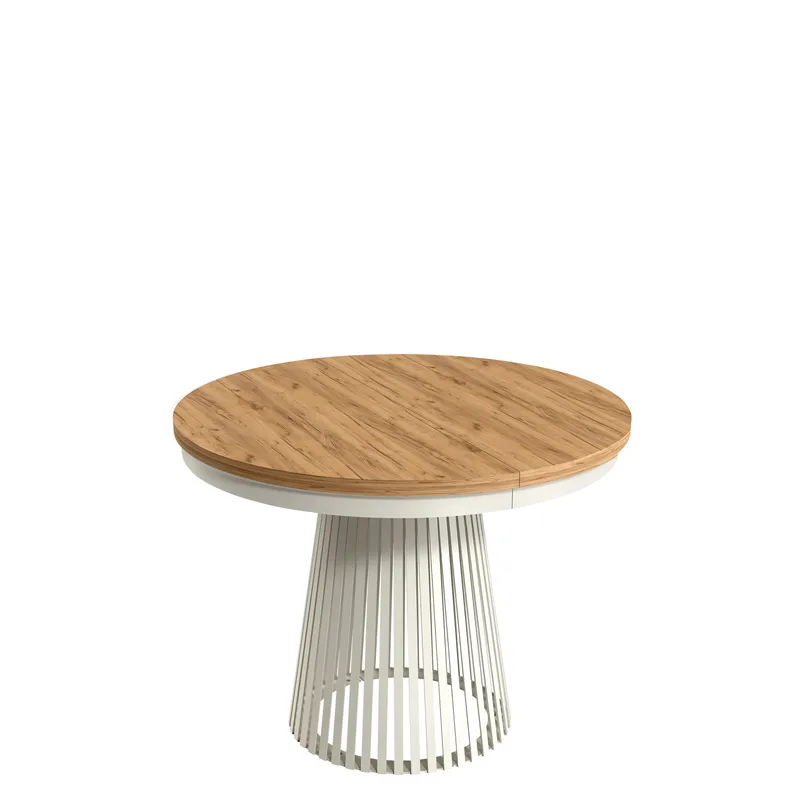 Erylan Pyöreä jatkettava ruokapöytä 100-180 cm - Beige, ruskea - Huonekalut - Pöytä & ruokailuryhmä - Ruokapöydät & keittiön pöydät