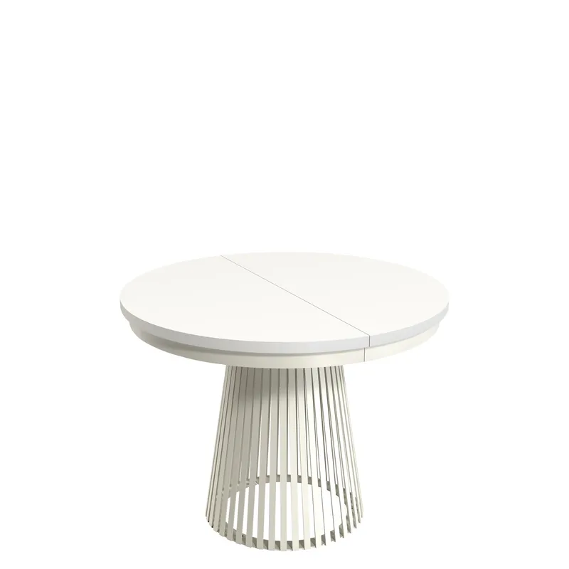 Erylan Pyöreä jatkettava ruokapöytä 100-180 cm, beige, valkoinen