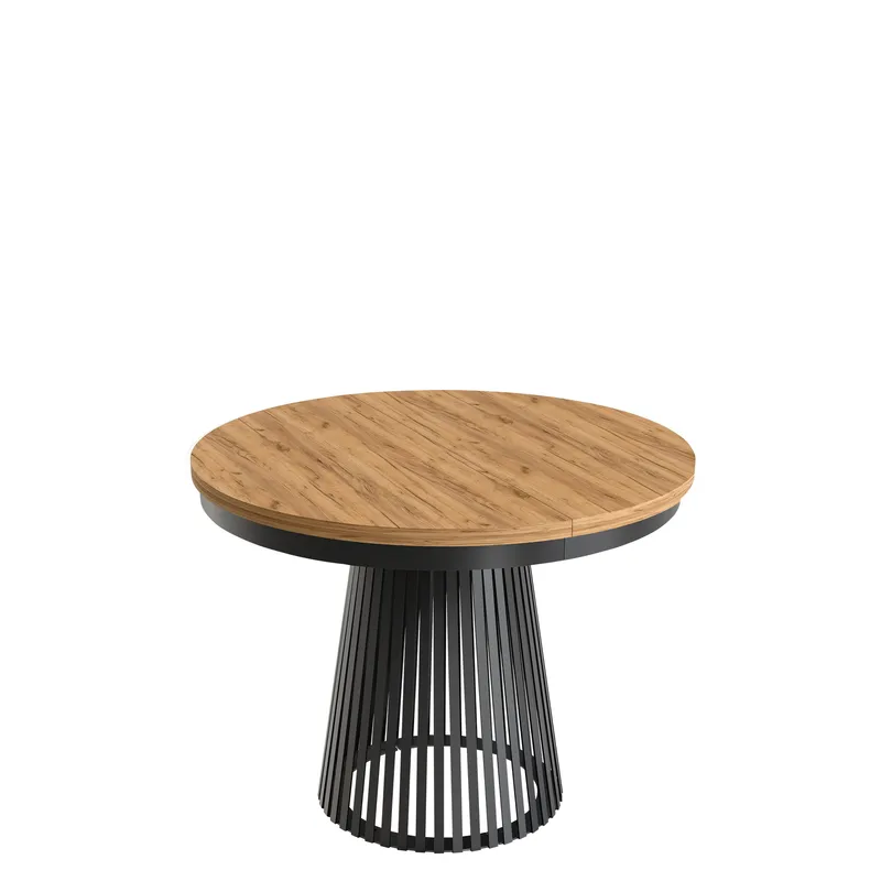 Erylan Pyöreä jatkettava ruokapöytä 100-180 cm - musta, ruskea - Huonekalut - Pöytä & ruokailuryhmä - Ruokapöydät & keittiön pöydät