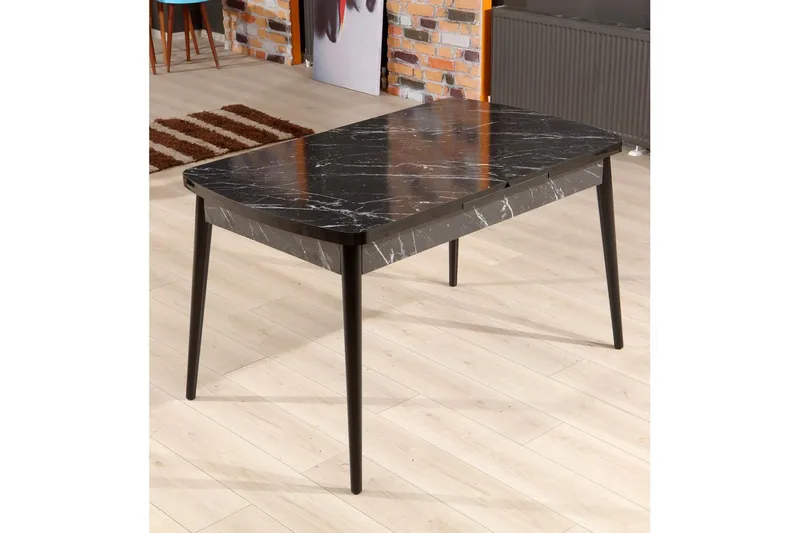 Eryon Ruokapöytä 132 cm Suorakulmainen - Musta/Valkoinen - Huonekalut - Pöytä & ruokailuryhmä - Ruokapöydät & keittiön pöydät