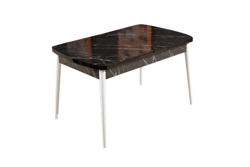 Eryon Ruokapöytä 132 cm Suorakulmainen, Musta/Valkoinen