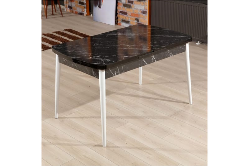 Eryon Ruokapöytä 132 cm Suorakulmainen - Musta/Valkoinen - Huonekalut - Pöytä & ruokailuryhmä - Ruokapöydät & keittiön pöydät