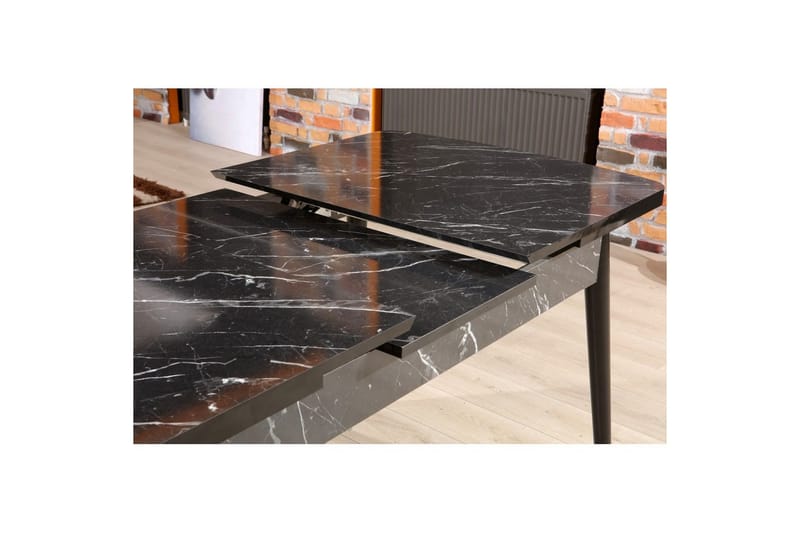 Eryon Ruokapöytä 132 cm Suorakulmainen - Musta/Valkoinen - Huonekalut - Pöytä & ruokailuryhmä - Ruokapöydät & keittiön pöydät