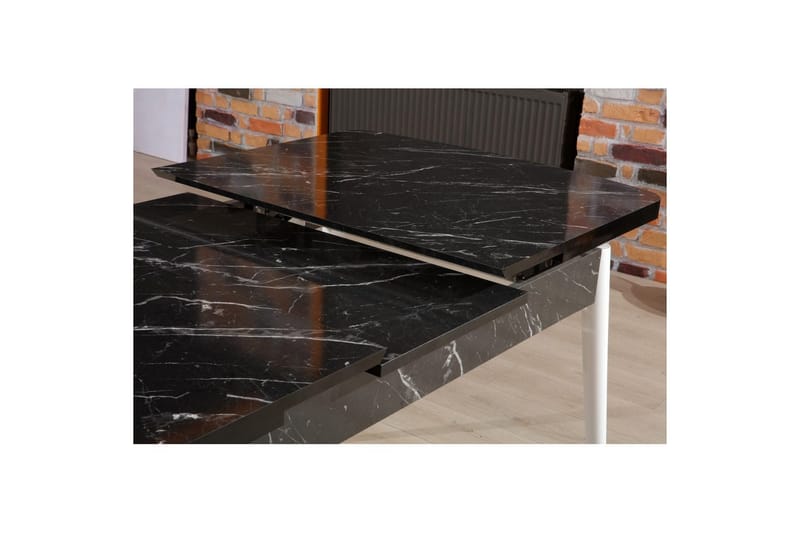 Eryon Ruokapöytä 132 cm Suorakulmainen - Musta/Valkoinen - Huonekalut - Pöytä & ruokailuryhmä - Ruokapöydät & keittiön pöydät