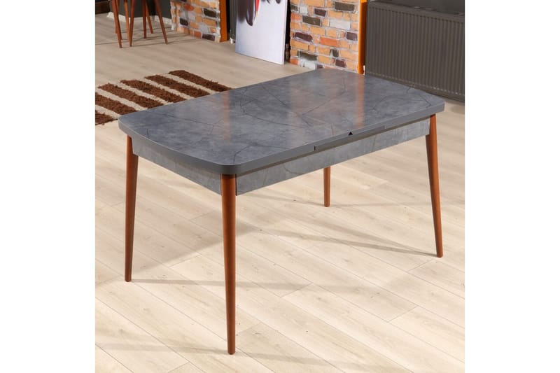 Evano Ruokapöytä 132 cm Suorakulmainen, Antrasiitti/Pähkinä