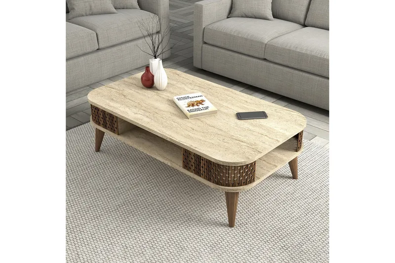 Eylul Sohvapöytä 105 cm - Beige - Huonekalut - Pöytä & ruokailuryhmä - Sohvapöytä