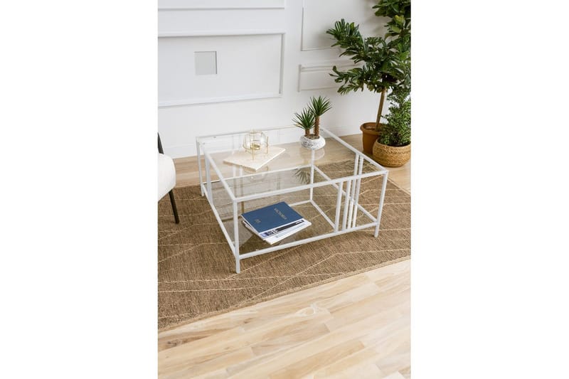 Ezer Sohvapöytä 80 cm - Valkoinen/Läpinäkyvä - Huonekalut - Pöytä & ruokailuryhmä - Sohvapöytä