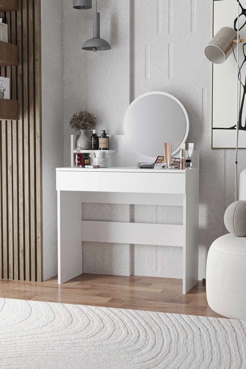 Fabrony kampauspöytä peilillä 124 cm - Huonekalut - Pöytä & ruokailuryhmä - Meikki- & kampauspöydät