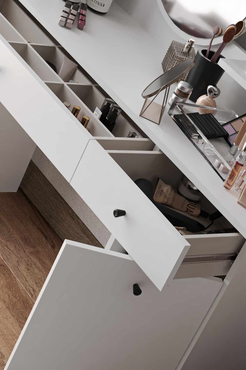 Fabrony kampauspöytä peilillä 90 cm - Huonekalut - Pöytä & ruokailuryhmä - Meikki- & kampauspöydät - Meikkipöytä peilillä