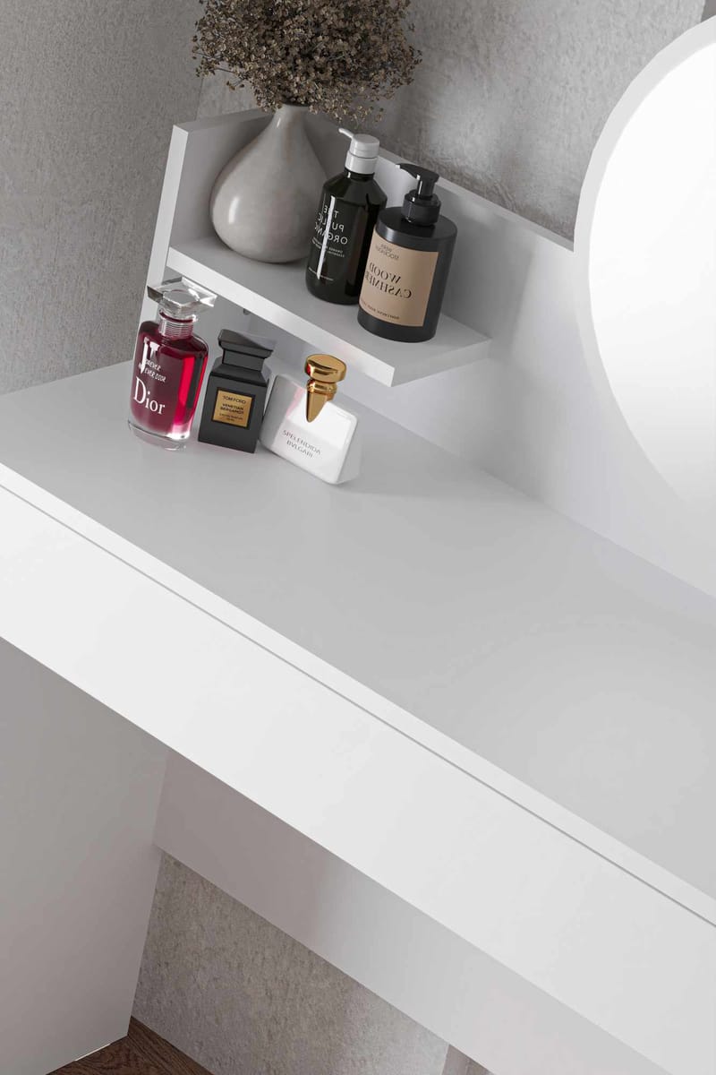 Fabrony kampauspöytä peilillä 124 cm - Huonekalut - Pöytä & ruokailuryhmä - Meikki- & kampauspöydät