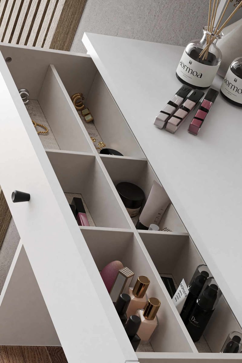 Fabrony kampauspöytä peilillä 124 cm - Huonekalut - Pöytä & ruokailuryhmä - Meikki- & kampauspöydät