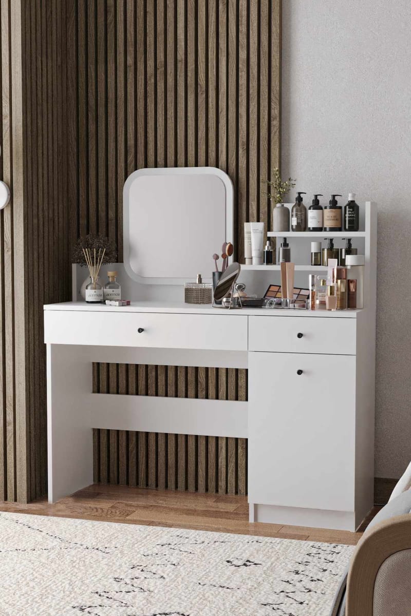 Fabrony kampauspöytä peilillä 90 cm - Huonekalut - Pöytä & ruokailuryhmä - Meikki- & kampauspöydät