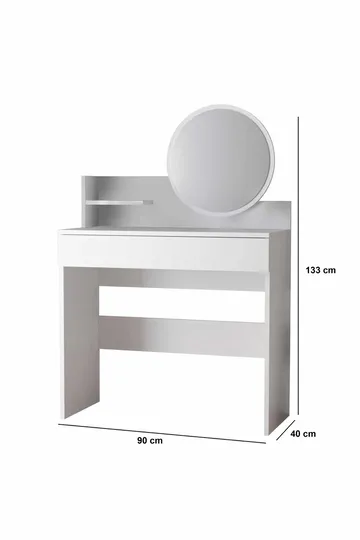 Fabrony kampauspöytä peilillä 124 cm - Huonekalut - Pöytä & ruokailuryhmä - Meikki- & kampauspöydät