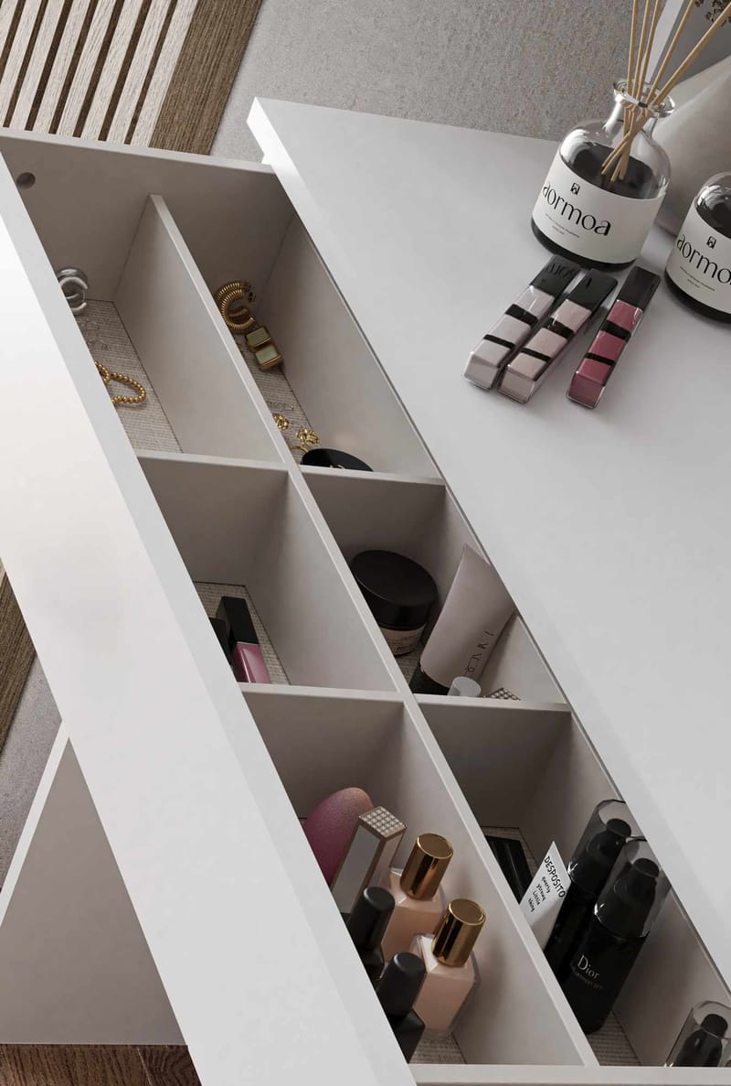 Fabrony kampauspöytä peilillä 124 cm - Huonekalut - Pöytä & ruokailuryhmä - Meikki- & kampauspöydät